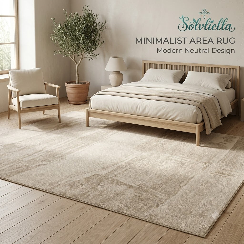 Solvliella™ Minimalist Low-Pile Bedroom Area Rug (2' x 3')