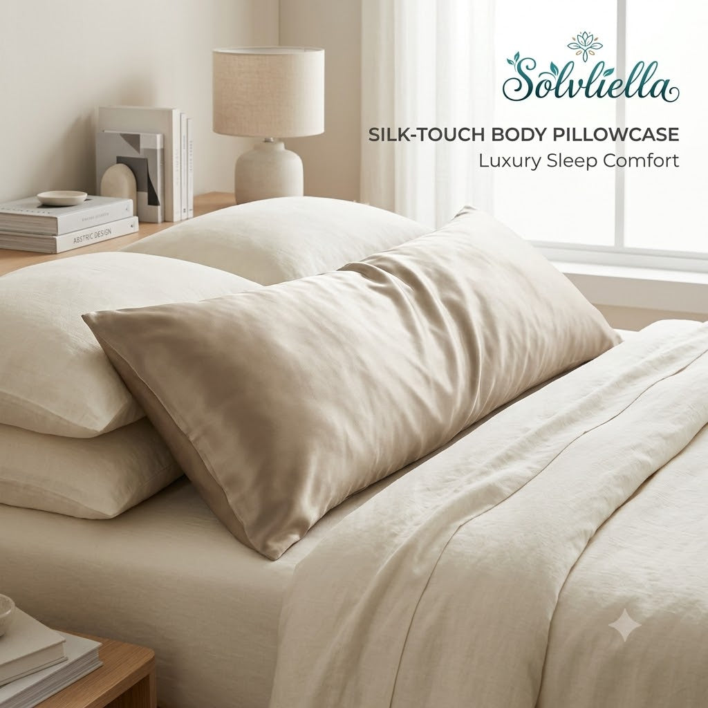 Solvliella™ Silk-Touch Satin Body Pillowcase & Cover