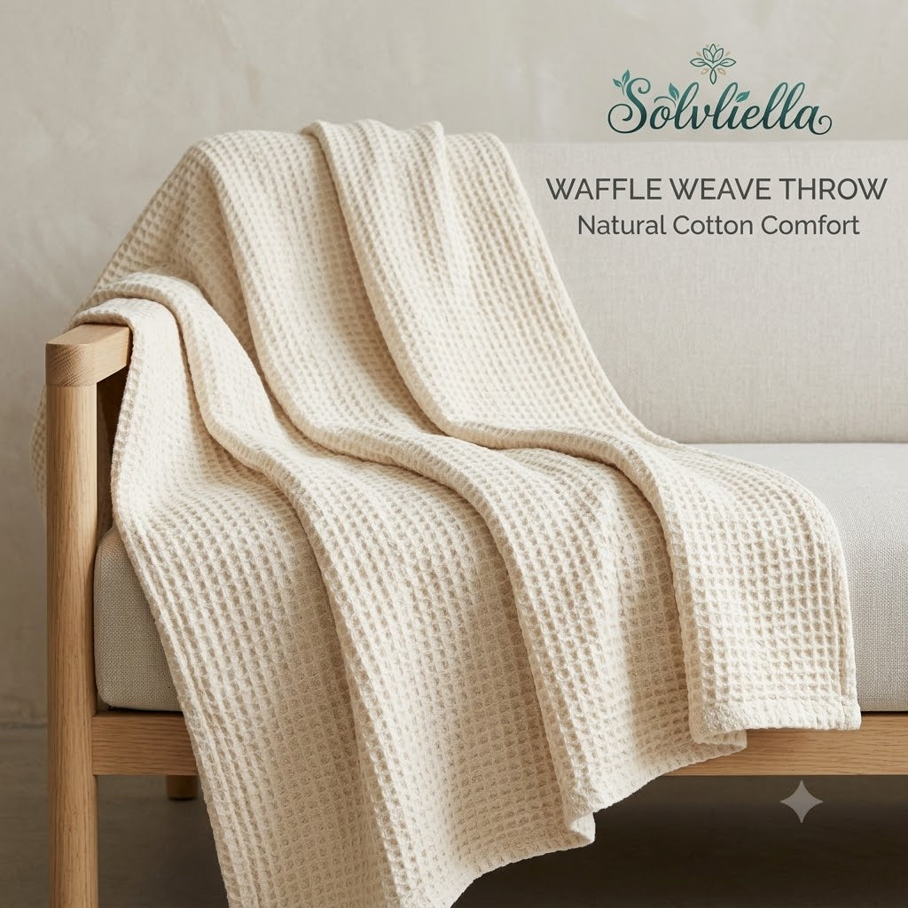 Solvliella™ Organic Waffle Weave Cotton Throw Blanket