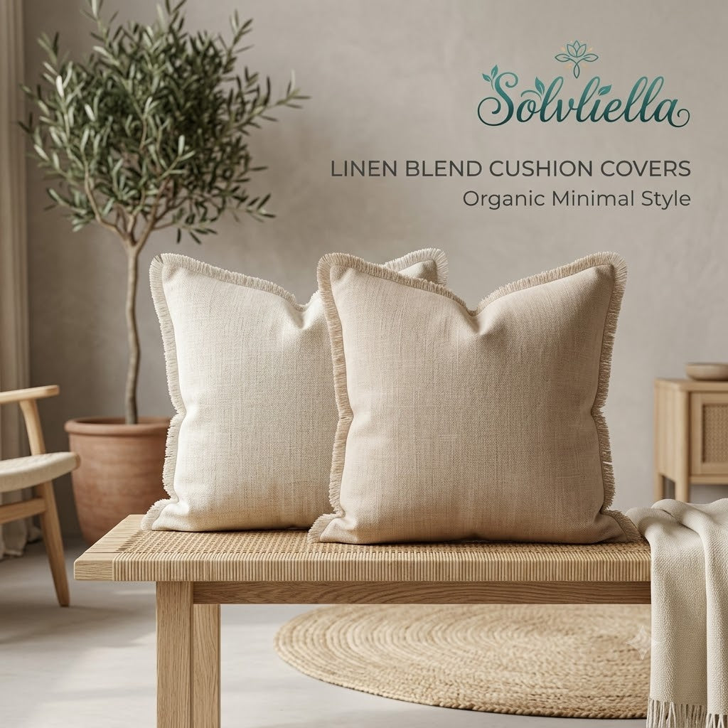 Solvliella™ Linen-Blend Textured Cushion Covers (Set of 2)