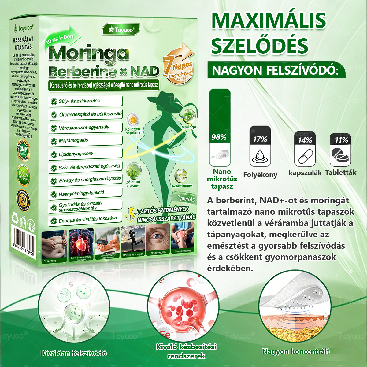 Hivatalos Webáruház | ✨✨ 𝐓𝙖𝙮𝒖𝙤𝙤®  𝗠𝗼𝗿𝗶𝗻𝗴𝗮 · 𝑩𝒆𝒓𝒃𝒆𝒓𝒊𝒏𝒆 × 𝗡𝗔𝗗 𝗞𝗮𝗿𝗰𝘀ú𝘀í𝘁ó é𝙨 𝒃é𝒍𝒓𝒆𝒏𝒅𝒔𝒛𝒆𝒓𝒊 𝐞𝐠é𝐬𝐳𝐬é𝐠𝐞𝐭 𝒆𝒍ő𝒔𝒆𝒈í𝒕ő 𝙣𝙖𝙣𝙤 𝗺𝗶𝗸𝗿𝗼𝘁ű𝘀 𝒕𝒂𝒑𝒂𝒔𝒛 🇭🇺  (Naponta csak egyszer — az első látható változások már 7 nap után) ✅  Átfogó támogatás az alakformáláshoz