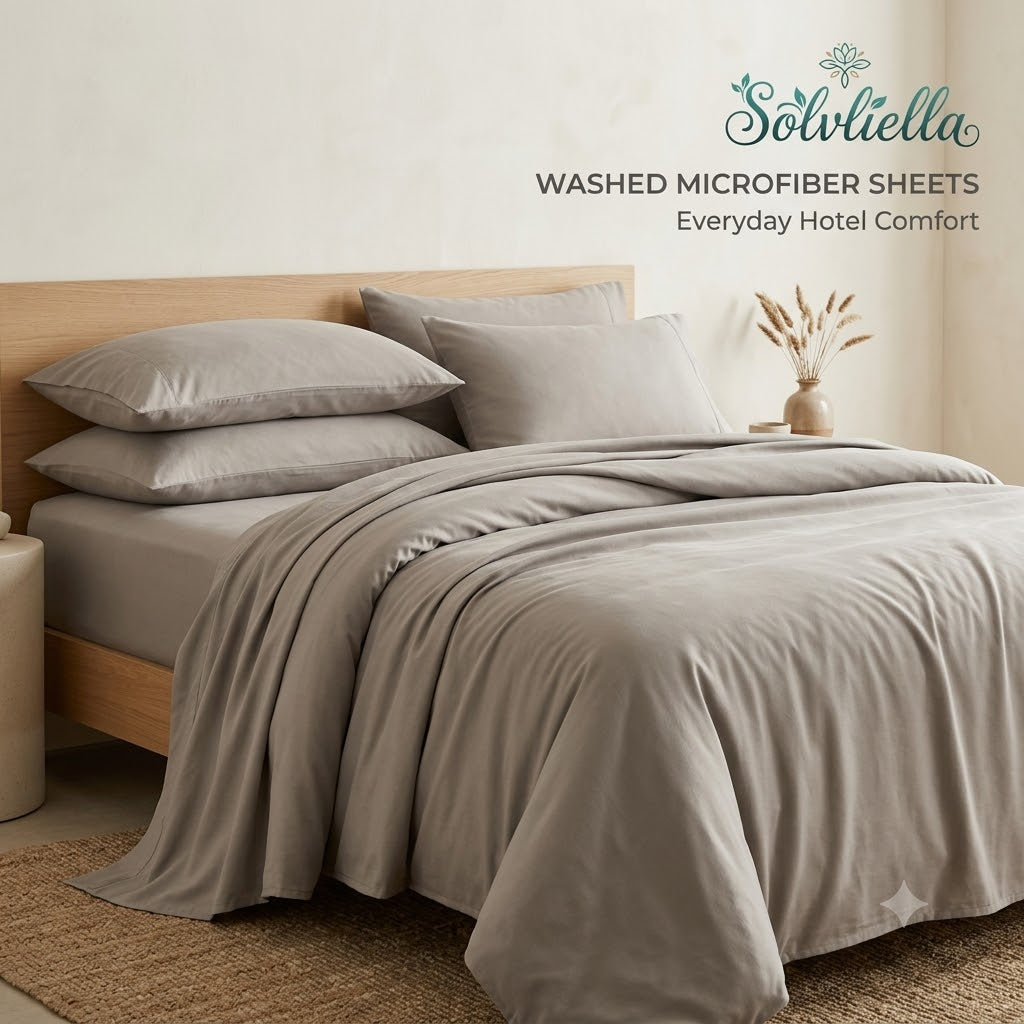 Solvliella™ Washed Microfiber Sheet Set (4-Piece)