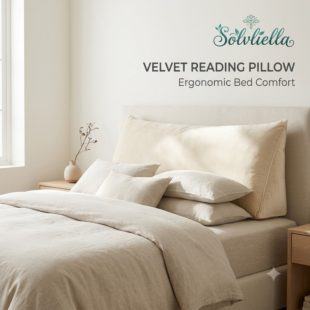 Solvliella™ Ergonomic Velvet Headboard Reading Pillow