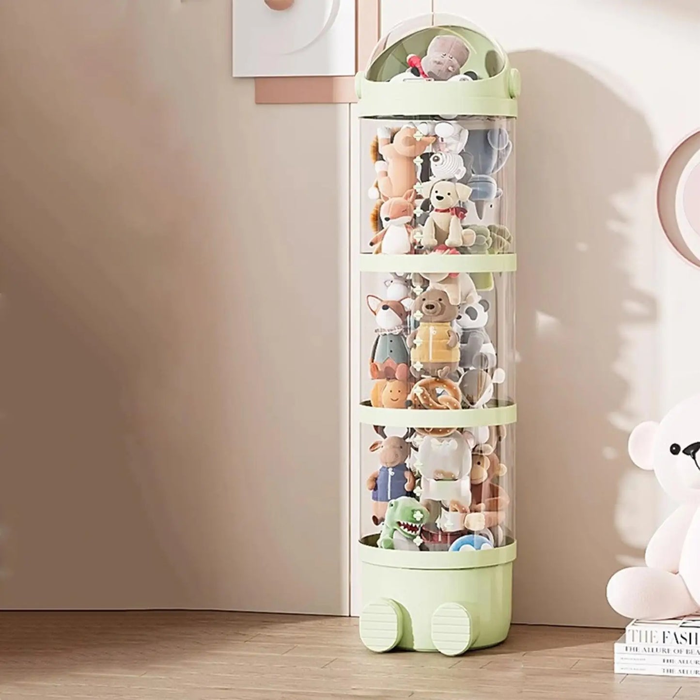 Plush Doll Storage Tube 3 layer / 4 layers Stuffed Animal Storage Toy Display Transparent Stuffed Dolls Storage Bucket Organizer